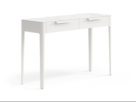 Мебель Консоль Piega 2 ящика. Цвет Матовый тёплый серый. Материал Гладкая эмаль. Коллекция Консоль Piega 2 ящика. Картинка.