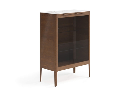 Мебель Витрина Piega. Цвет Дуб каштановый матовый. Материал Массив дуба матовый. Коллекция Витрина Piega. Картинка.