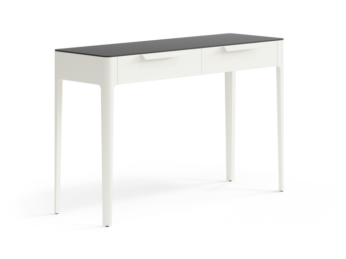 Мебель Консоль Piega 2 ящика. Цвет Матовый молочно-белый. Материал Гладкая эмаль. Коллекция Консоль Piega 2 ящика. Картинка.