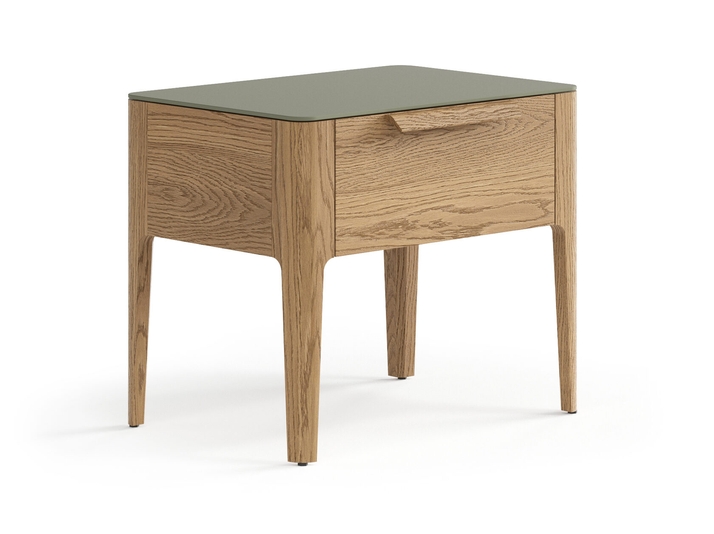 Мебель Тумба прикроватная Piega 1 ящик. Цвет Дуб мускатный матовый. Материал Массив дуба матовый. Коллекция Тумба прикроватная Piega 1 ящик. Картинка.