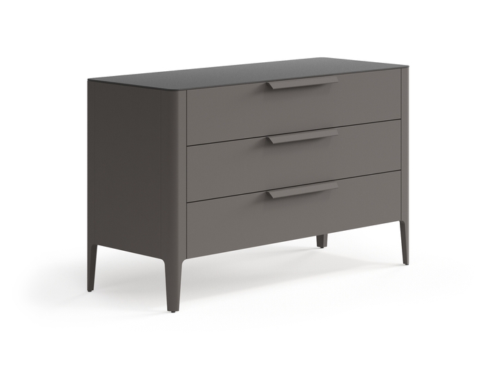 Мебель Комод Piega 3 ящика. Цвет Матовый антрацит. Материал Гладкая эмаль. Коллекция Комод Piega 3 ящика. Картинка.