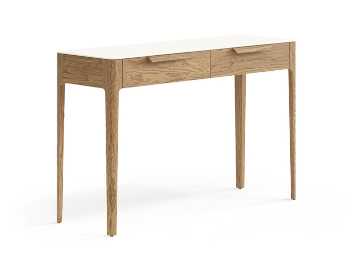 Мебель Консоль Piega 2 ящика. Цвет Дуб мускатный матовый. Материал Массив дуба матовый. Коллекция Консоль Piega 2 ящика. Картинка.