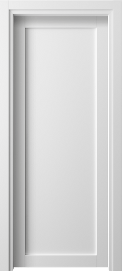 Дверь межкомнатная 2101 БШ. Цвет Белый шёлк. Материал Ciplex ламинатин. Коллекция Neo1. Картинка.