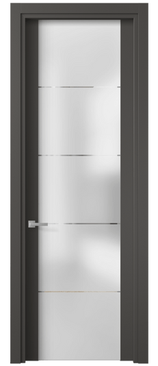 Дверь межкомнатная 4114 ПЭГФ ГРА. Цвет ПЭТ графитовый. Материал ПЭТ. Коллекция Планум. Картинка.