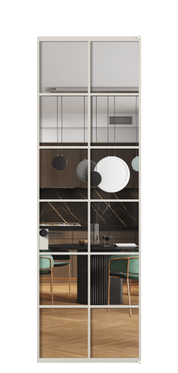 Дверь межкомнатная АЛПЛ040.05 Crystalvision АОС. Цвет Алюминий облачно-серый. Материал Алюминий в эмали. Коллекция Formato. Картинка.