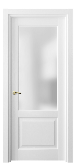 Дверь межкомнатная 0740 ДБС САТ. Цвет Дуб белоснежный. Материал Массив дуба эмаль. Коллекция Lignum. Картинка.