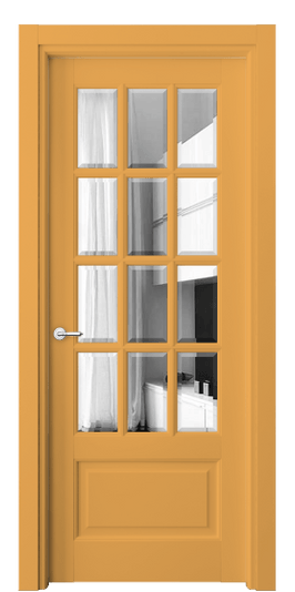 Дверь межкомнатная 6313 Пастельно-жёлтый RAL 1034. Цвет RAL Пастельно-жёлтый RAL 1034. Материал Массив бука эмаль. Коллекция Toscana Grigliato. Картинка.