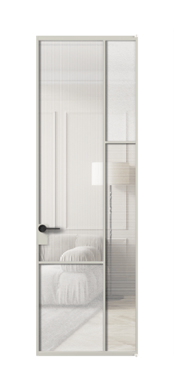 Дверь межкомнатная АЛПЛ041.12 АТСР DUNE+LED. Цвет Алюминий тёплый серый. Материал Алюминий в эмали. Коллекция Mosaic. Картинка.