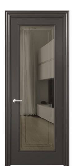 Дверь межкомнатная 8400 МАН Бронза с гравировкой. Цвет Матовый антрацит. Материал Гладкая эмаль. Коллекция Mascot. Картинка.