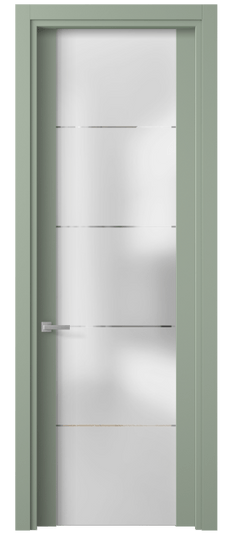 Дверь межкомнатная 4114 ПЭСО ГРА. Цвет ПЭТ светло-оливковый. Материал ПЭТ. Коллекция Planum. Картинка.
