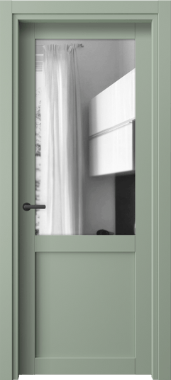 Дверь межкомнатная 2122 ПЭСО ДВ ЗЕР. Цвет ПЭТ светло-оливковый. Материал ПЭТ. Коллекция Neo. Картинка.