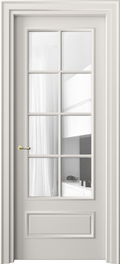 Дверь межкомнатная 8112 МПБЛ ПРОЗ. Цвет Матовый пудровый белый. Материал Гладкая эмаль. Коллекция Paris. Картинка.