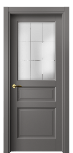 Дверь межкомнатная 1432 МКЛС Сатинированное стекло лофт. Цвет Матовый классический серый. Материал Гладкая эмаль. Коллекция Galant. Картинка.