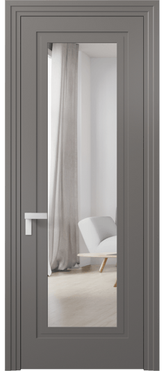 Дверь межкомнатная 8303 МКЛС Зеркало с одной стороны. Цвет Матовый классический серый. Материал Гладкая эмаль. Коллекция Rocca. Картинка.