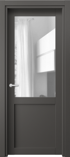 Дверь межкомнатная 2122 ПЭГФ Прозрачное стекло. Цвет ПЭТ графитовый. Материал ПЭТ. Коллекция Neo. Картинка.
