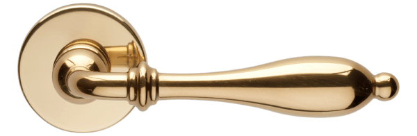 Ручки для дверей Ручка дверная Лирика. Цвет Полированное золото. Коллекция Лирика. Картинка.