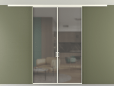 Перегородка Формато вдоль стены на потолок 2 створки