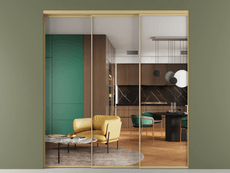 Перегородка Формато внутри проёма 3 створки с синхронным механизмом