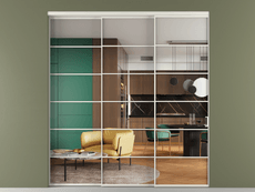 Перегородка Formato внутри проёма 3 створки с синхронным механизмом