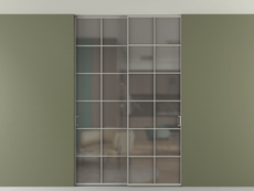 Перегородка Formato внутри проёма скрытое крепление в потолок 2 створки