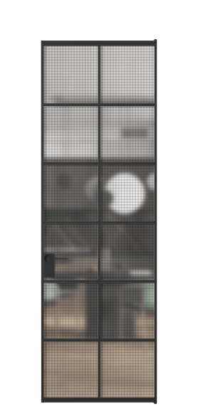 Дверь межкомнатная АЛПЛ040.05 Mesh silver ЧЕР. Цвет Алюминий Черный. Материал Алюминий. Коллекция Formato. Картинка.